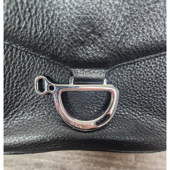 Lauren Ralph Lauren Black Mini Leather Crossbody Chain Shoulder Bag Purse - Picture 2 of 7